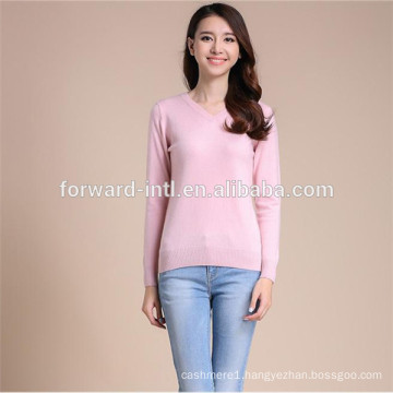 100% Cashmere Material and Adults Age Group v neck pullover for women